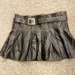 Carioca real leather pleated skirt-48